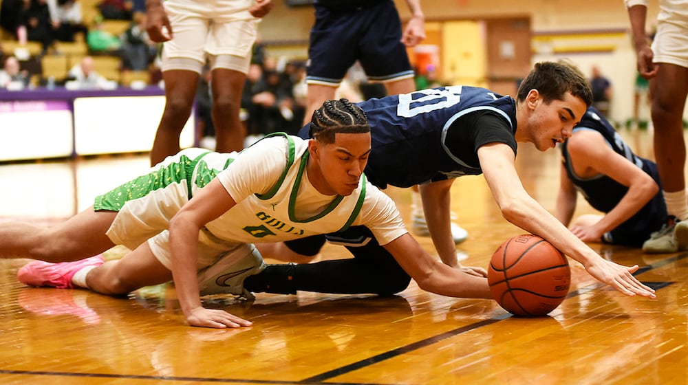 The Northmont boys basketball team beat Fairborn 84-41 in a Division II district semifinal game on Monday, March 2, 2026 at the Vandalia Butler Student Activity Center. GEOFF NEVILLE / CONTRIBUTED PHOTO
