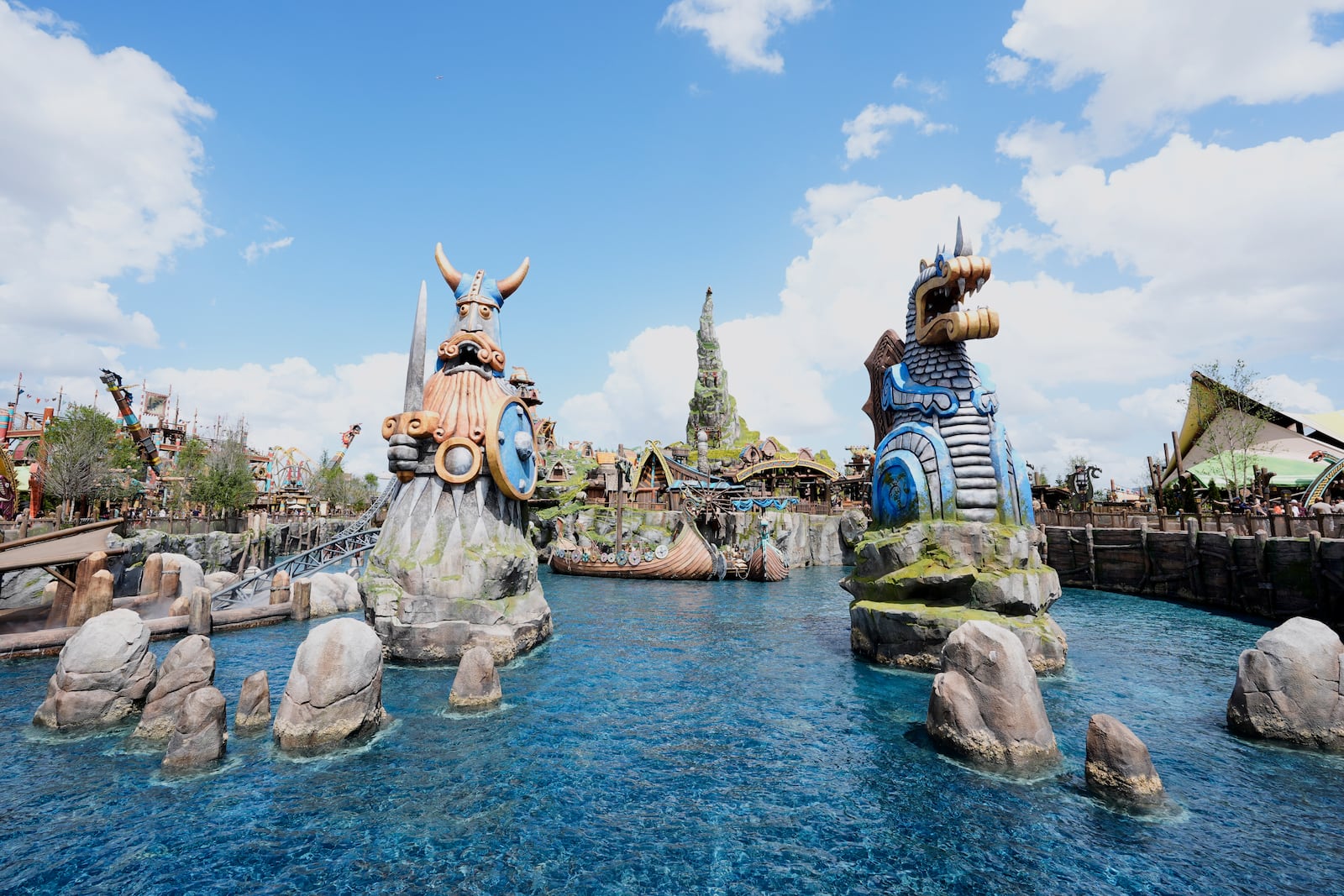 How To Train Your Dragon – Isle Of Berk world is seen at Epic Universe theme park at Universal Resort Orlando Thursday, April 10, 2025, in Orlando, Fla. (AP Photo/John Raoux)