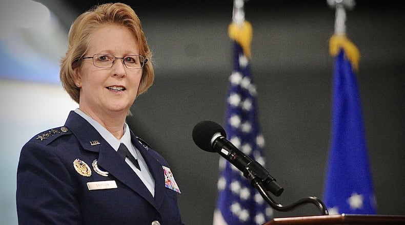 Lt. Gen. Donna Shipton assumed command of the Air Force Life Cycle Management Center Wednesday, Jan. 17, 2024. MARSHALL GORBY \STAFF