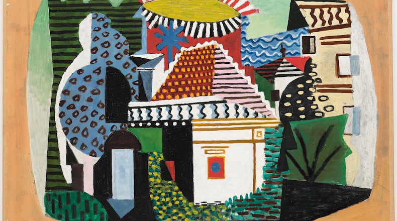 Pablo Picasso (Spanish, 1881-1973) Landscape of Juan-les-Pins, summer 1920 Oil on canvas 20 ½ x 27 9/16 inches Musée Picasso, Paris Donation Pablo Picasso, 1979, MP68 Image © RMN-Grand Palais / Art Resource, NY Photo: Mathieu Rabeau © 2023 Estate of Pablo Picasso / Artists Rights Society (ARS), New York Courtesy American Federation of Art