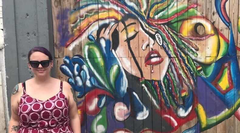 Lindsday Woodruff, owner of Maraluna in Oakwood, in Ghana in 2018. Woodruff and her mother traveled to Ghana to meet with some of the artisans who create fair trade goods for her shop.