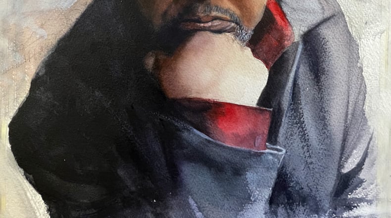 Gregory DeGroat created a watercolor self-portrait, which tied for third place in the World Art Awards competition. CONTRIBUTED
