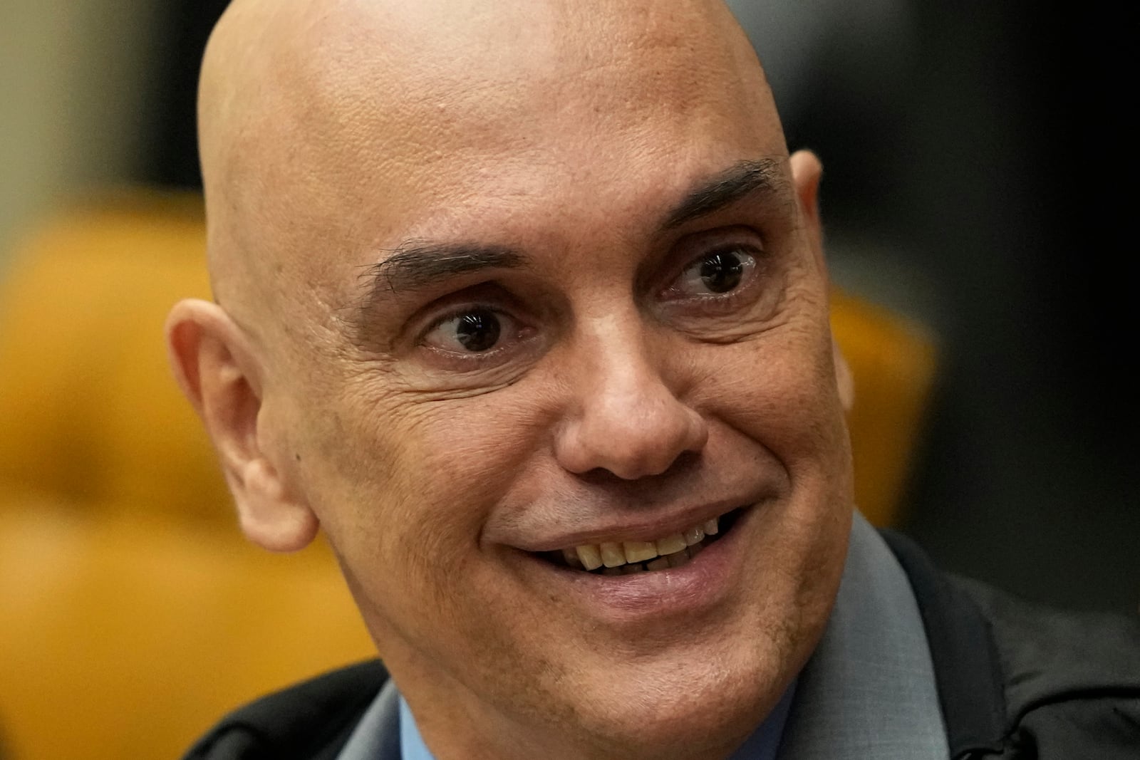 Supreme Court Justice Alexandre de Moraes attends the court’s resumption of social media regulation cases regarding online disinformation, in Brasilia, Brazil, Wednesday, June 4, 2025. (AP Photo/Eraldo Peres)