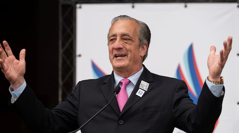 FILE - Postmaster General David Steiner speaks at an event marking the 250th anniversary of postal service's founding, July 23, 2025, in Washington. (AP Photo/Cliff Owen, File)