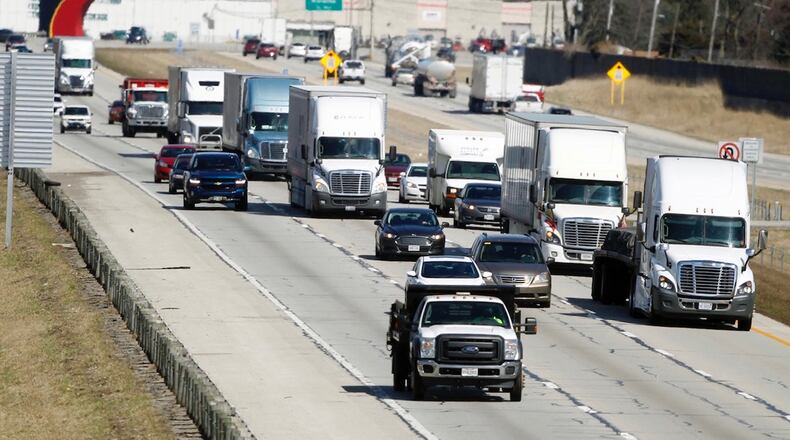 Traffic on I-75 southbound in Dayton. TY GREENLEES / STAFF