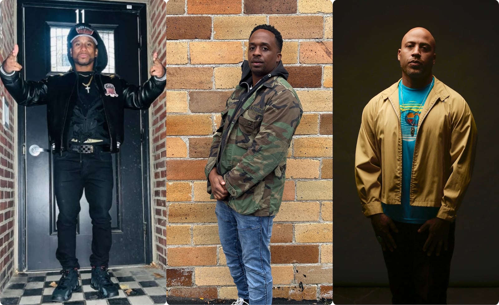 Tronee Threat, Jayswifa and ArtGod are three Yellow Springs-based hip-hop artists who collaborated remotely with System Ali. The NO VISAS performance and Q&A is Nov. 22 at the Foundry Theater. CONTRIBUTED