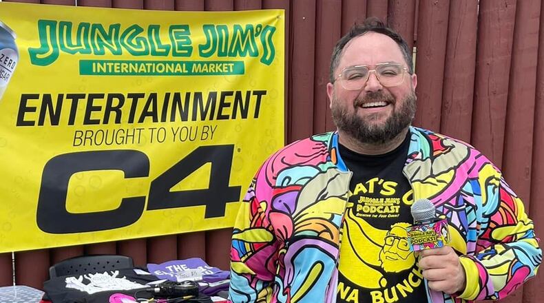 Mark Borison is the host and producer of the Jungle Jim's podcast. He is seen here at FizzzFest 2022 at The Oscar Station at Jungle Jim's in Fairfield on Aug. 2, 2022. MANDY GAMBRELL/STAFF
