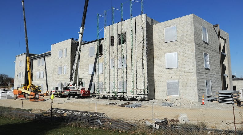 Work continues Wednesday, November 15, 2023 on the new Warner Middle School in Xenia. The new school is expected to be completed by November 2024. MARSHALL GORBY\STAFF