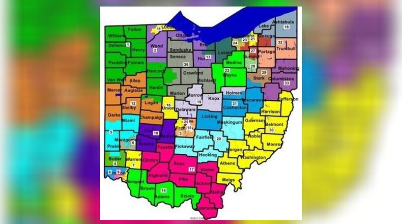 New Ohio Senate district map
