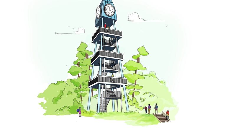 One artist’s concept of what the new clock tower at Carillon Park could look like. CONTRIBUTED.