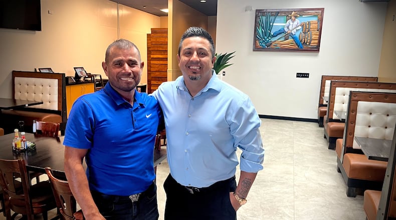 Azul Agave Mexican Restaurant is located at 1238 E. Central Ave. in Miamisburg, next to Rocky’s Ace Hardware. Pictured are owners Gregorio Rosales and Hugo Sanchez. NATALIE JONES/STAFF