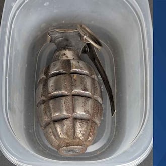 The Warren County Sheriff's Office was contacted by a woman after she discovered a grenade belonging to her late husband, according to a social media post by the Butler County Sheriff's Office. PHOTO BY BUTLER COUNTY SHERIFF'S OFFICE