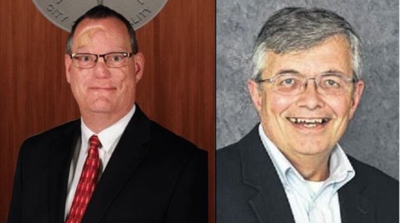 Xenia City Council President Michael Engle (left) and Xenia Councilman Will Urschel