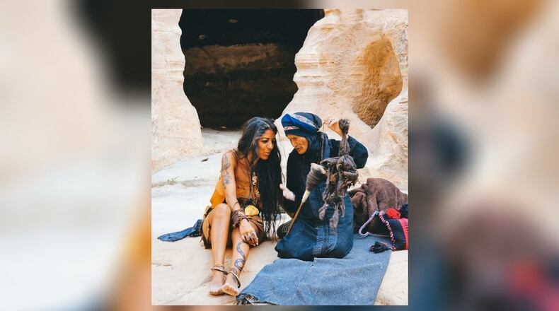 Xena Hatter, left, is shown in Jordan’s Wadi Rum desert, will be part of the Art Central Foundation fundraiser “A Night in the Desert,” focusing on the country of Jordan. CONTRIBUTED