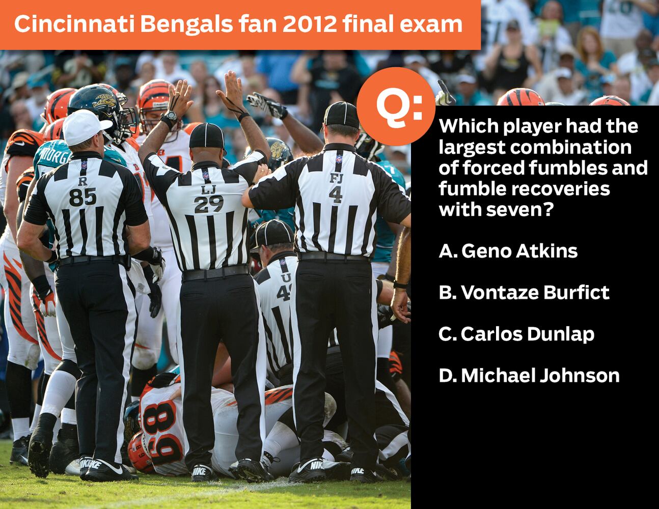 Cincinnati Bengals fan 2012 final exam: