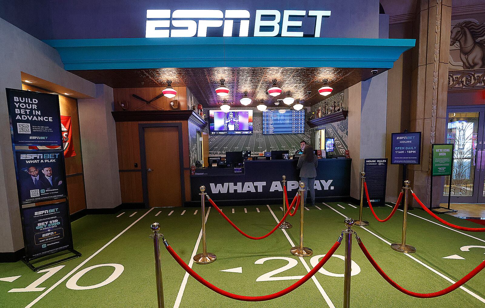Sports betting at Hollywood Gaming at Dayton Raceway. Ohioans bet almost $8.9 billion on sports in 2024, which was 15.9% more than the nearly $7.7 billion they bet in 2023. MARSHALL GORBY/STAFF