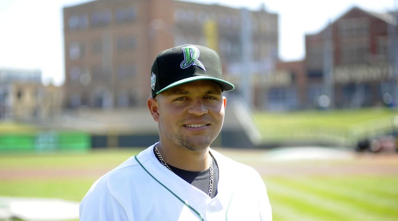 Dragons infielder Dylan Harris is from Land O’ Lakes, Fla. Harris participated in a final preseason workout at Fifth Third Field on Wednesday, April 3, 2019. MARC PENDLETON / STAFF