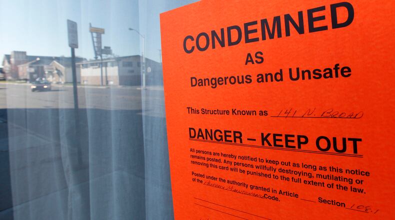 The city of Fairborn has demolished dozens of structures in recent years as part of their ongoing effort to combat blight. TY GREENLEES / STAFF