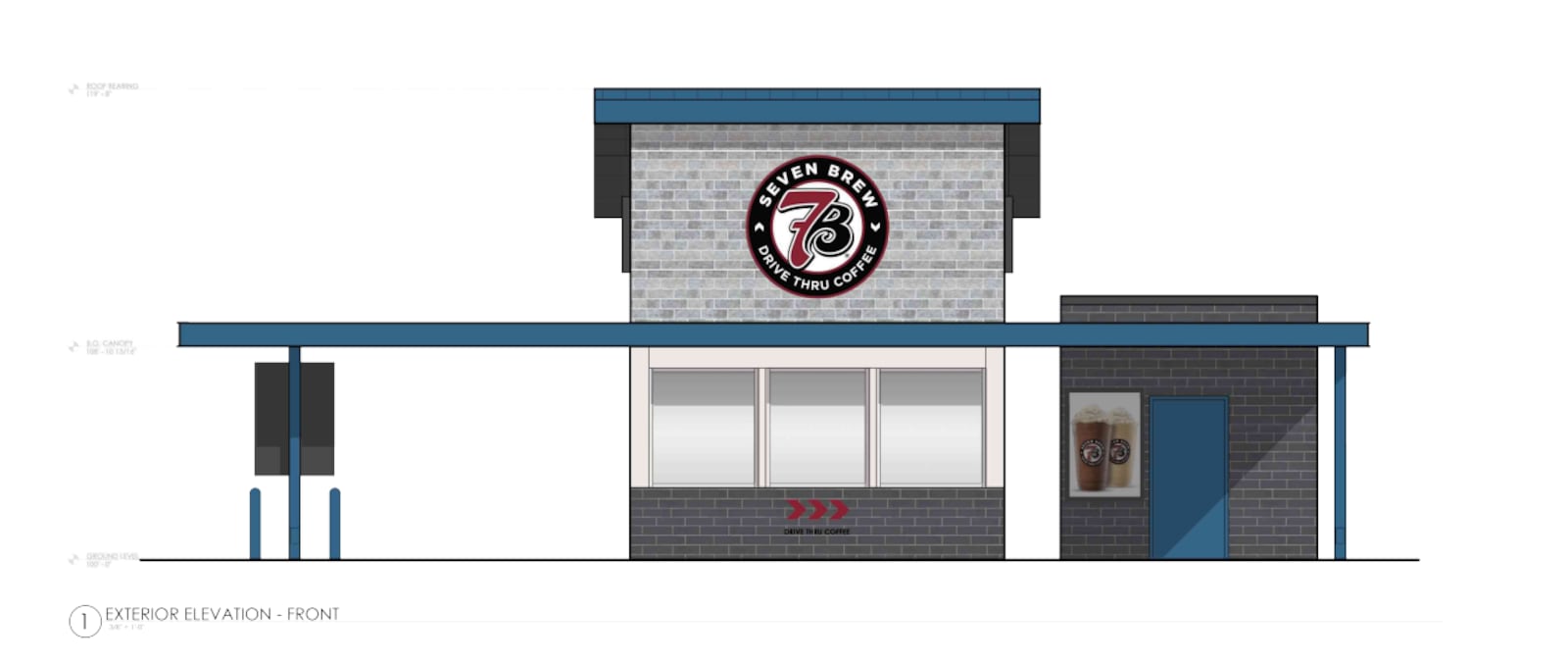 A digital illustration is part of plans submitted by 7 Brew Coffee for a location at 310 North Springboro Pike in Miamisburg. The site was formerly occupied by a medical office, which has been demolished. CONTRIBUTED