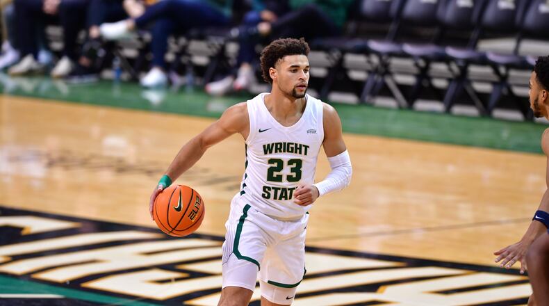 Wright State's Tanner Holden during a game earlier this season vs. Toledo. Wright State Athletics photo