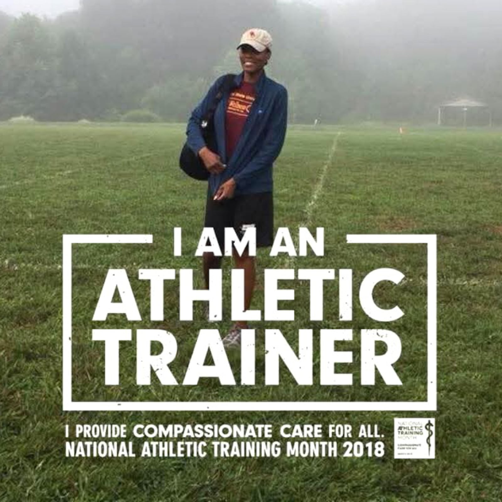 LaShaunta' Jones — on the field at the Scioto Hills Christian Camp when she was at Central State — was featured in a promotion for the National Athletic Training Month. CONTRIBUTED PHOTO