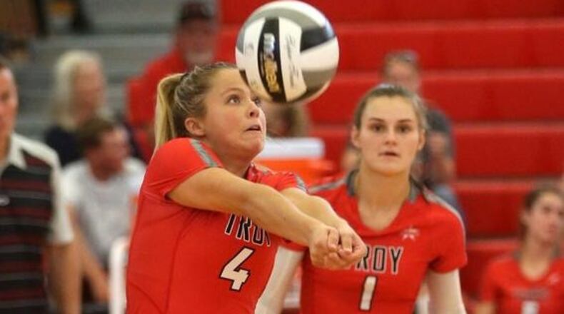 Ella Furlong, a 2020 Troy High School graduate, was a key player on the Trojans’ 22-3 volleyball team and also was student body president. CONTRIBUTED / LEE WOOLERY, SPEEDSHOT PHOTO