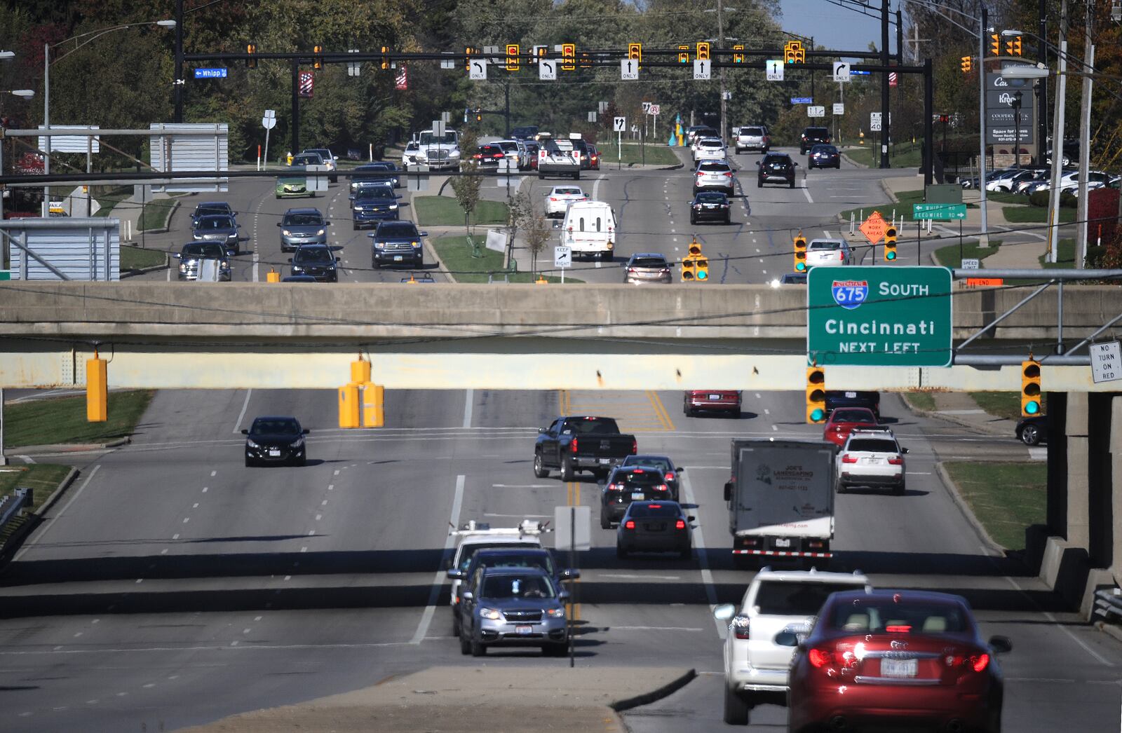 This file photo looks north on Wilmington Pike toward the Interstate 675 overpass. MARSHALL GORBY\STAFF