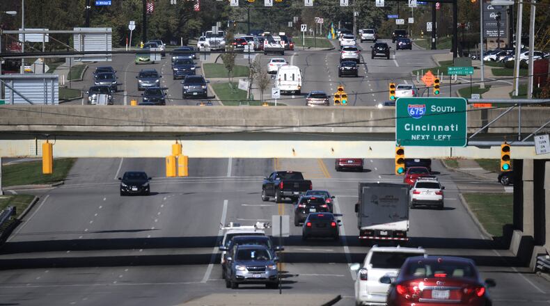 Looking north on Wilmington Pike. Greene County and Centerville are looking to conduct a study on the Interstate 675 and Wilmington Pike interchange. MARSHALL GORBY\STAFF