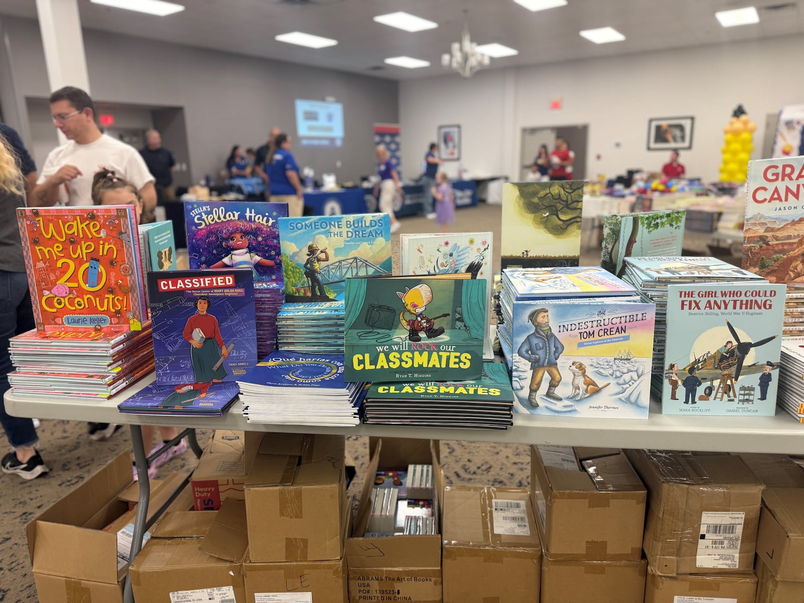 Free school supplies, including backpacks and books, were distributed at a resource fair held Saturday, Aug. 9, 2025 at the Richard C. Holbrooke Conference Center and Hope Hotel by Wright-Patterson Air Force Base. CORNELIUS FROLIK / STAFF