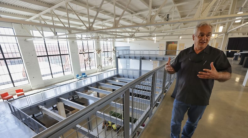 Spooky Nook Sport Champion Mill has opened the Warehouse Hotel at Champion Mill and Champion Mill Conference Center in Mill 2 of the former Champion Paper complex on N. B Street in Hamilton. Spooky Nook founder and owner Sam Beiler leads a tour of the facility Wednesday, June15, 2022. NICK GRAHAM/STAFF