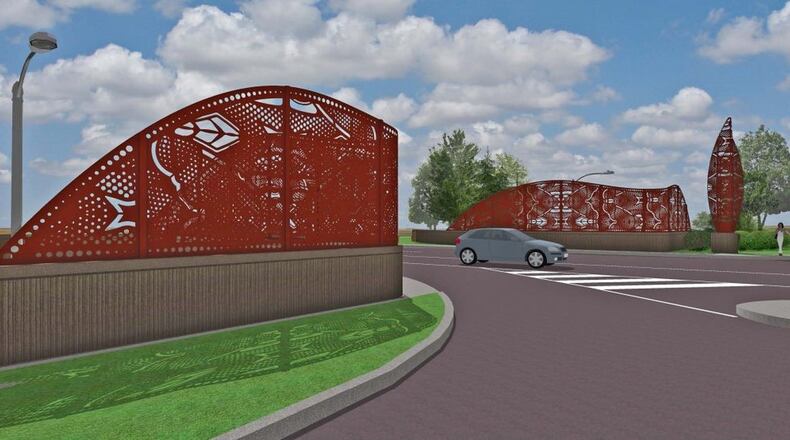 A rendering is shown of the $350,000 Shantz Avenue bridge art decoration project.