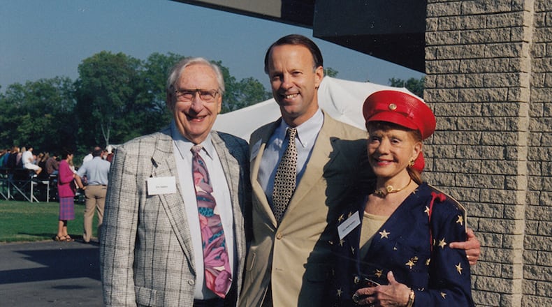 Ervin Nutter (left) and Zoe Dell Lantis Nutter, at the dedication of the Ervin J. Nutter Center.  WRIGHT STATE UNIVERSITY SPECIAL COLLECTIONS AND ARCHIVES