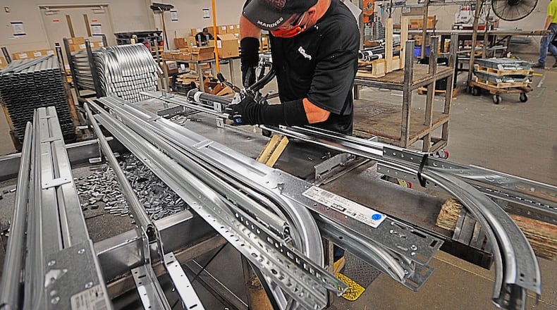 Inside the Clopay plant in Troy. The company is one of leaders in the making of garage doors.