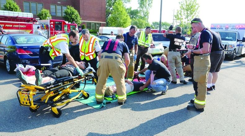 A scene from a recent emergency mass casualty exercise in Minnesota. PHOTO/PROVIDED