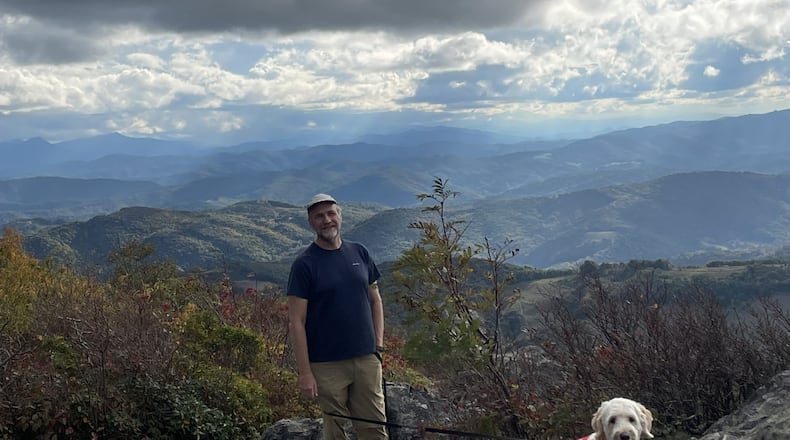 The scenic vistas along the trail were beautiful, says Chris Woodward, with dog Bodhi, who hiked along. CONTRIBUTED