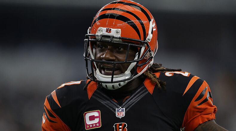 ARLINGTON, TX - OCTOBER 09: Adam Jones #24 of the Cincinnati Bengals at AT&T Stadium on October 9, 2016 in Arlington, Texas. (Photo by Ronald Martinez/Getty Images)