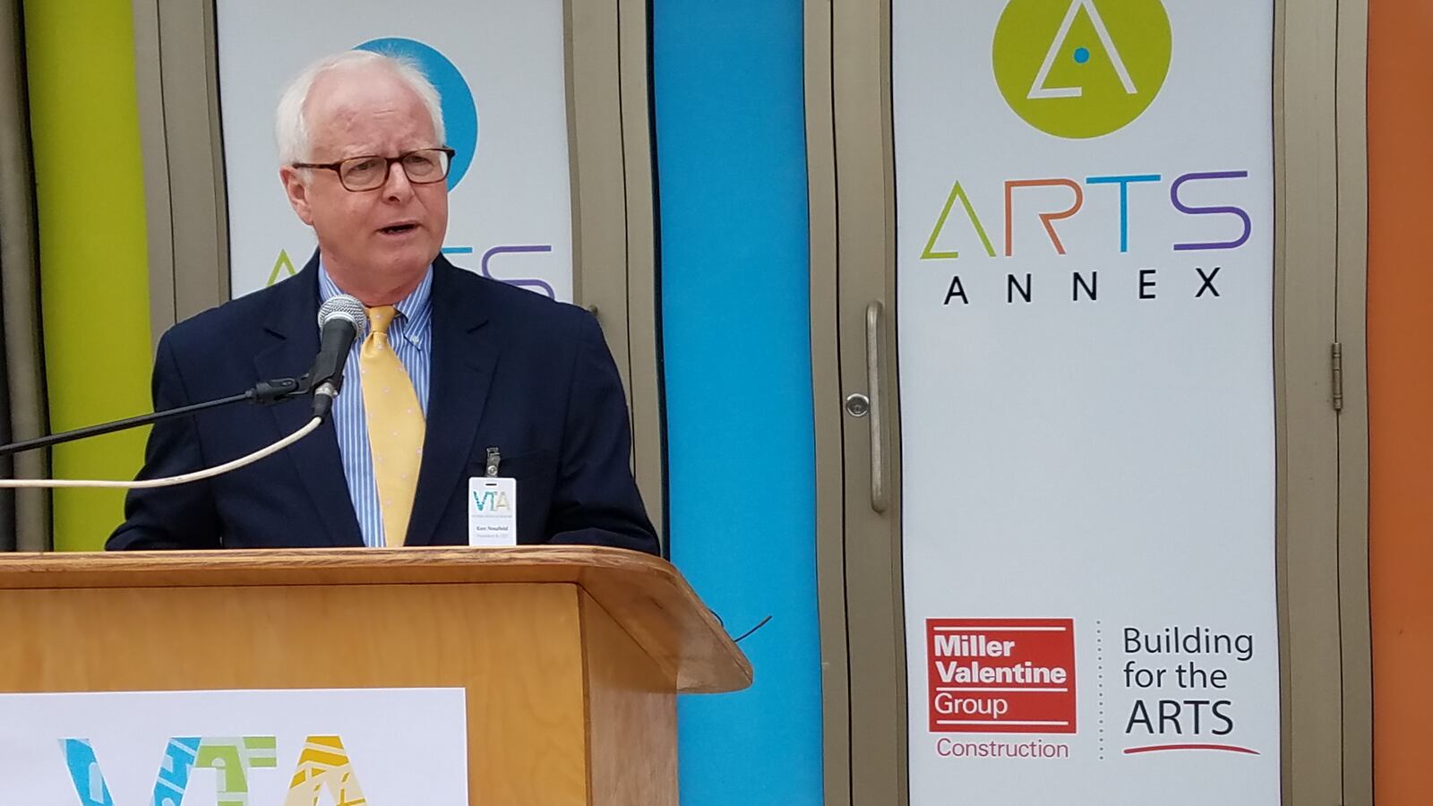 Ken Neufeld, VTA president and CEO, announces that the arts annex will now be named the PNC Arts Annex. STAFF