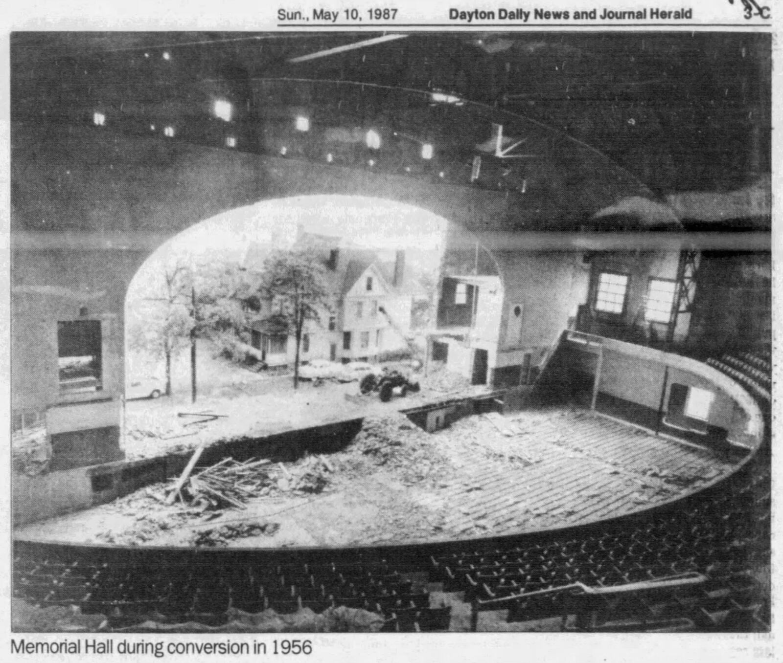 Memorial Hall renovations in 1956. DAYTON DAILY NEWS ARCHIVES