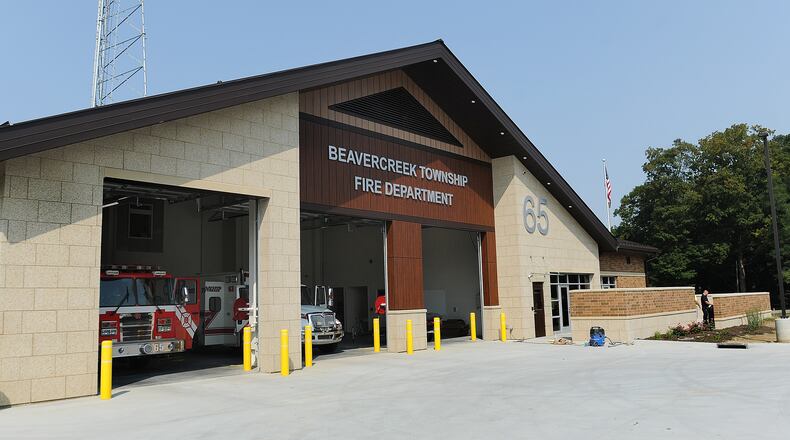 The new Beavercreek Fire Station 65, located at the corner of Fairground and Trebein roads. MARSHALL GORBY\STAFF
