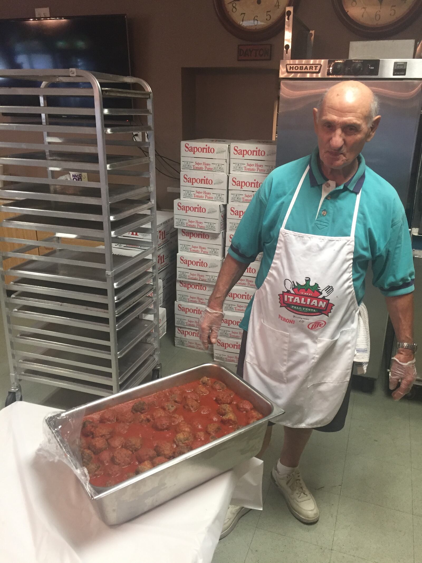 Hundreds of meatballs have been prepared for this year's Italian Festa, all of which are smothered in delicious homemade sauce. PHOTO: Alex Perry