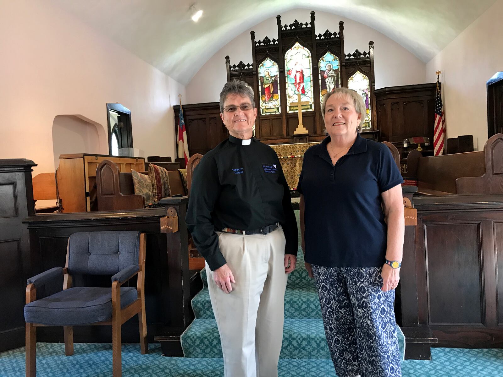 St. Andrew's Episcopal Church Deacon Connie McCarroll with Patsy Stem, the church's junior warden. The church is expected to close in April of 2018.