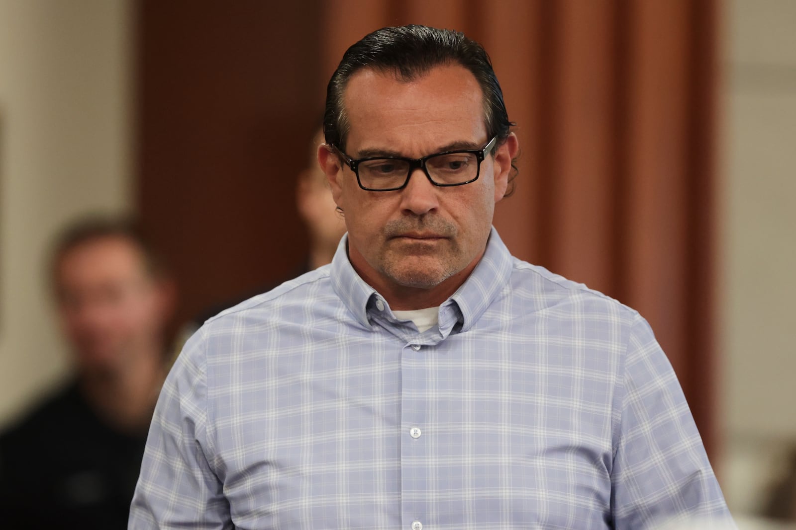 Steve Goncalves, father of victim Kaylee Goncalves speaks at the sentencing hearing of Bryan Kohberger at the Ada County Courthouse, Wednesday, July 23, 2025, in Boise, Idaho, for brutally stabbing four University of Idaho students to death nearly three years ago. (AP Photo/Kyle Green, Pool)