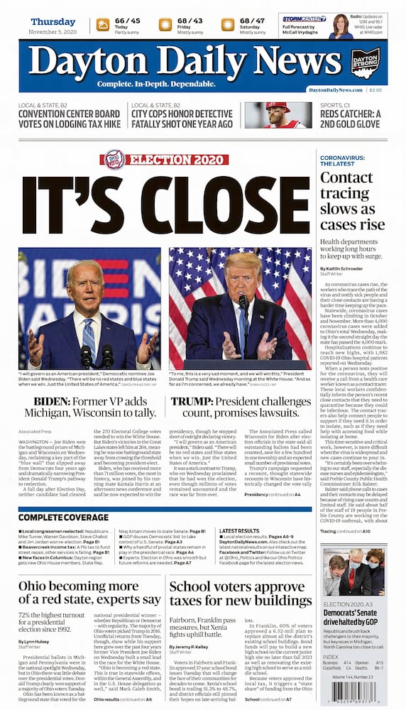 Election results front pages