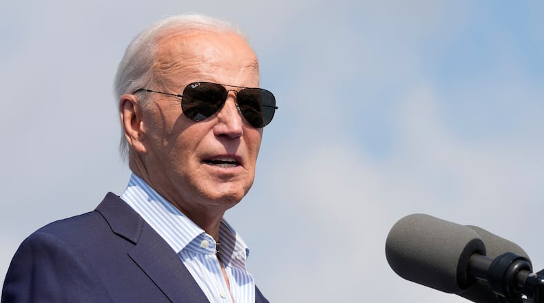 FILE - President Joe Biden speaks during a visit to Vernon Electric in Westby, Wis., Thursday, Sept. 5, 2024. Biden is in Wisconsin to promote his Investing in America agenda. (AP Photo/Susan Walsh, File)
