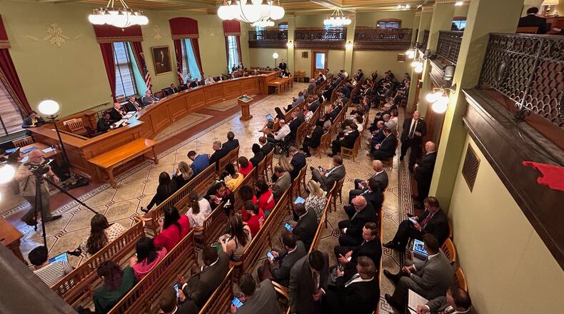 The Ohio Senate Finance Committee met on Wednesday, June 14, 2023, to finalize the chamber's budget proposal. AVERY KREEMER / STAFF
