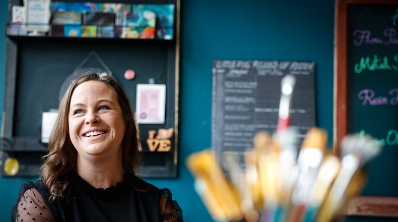 Community Gem Michelle Buckley is the executive director of the nonprofit Preble Arts in Eaton, focusing on making art available to the community. JIM NOELKER/STAFF