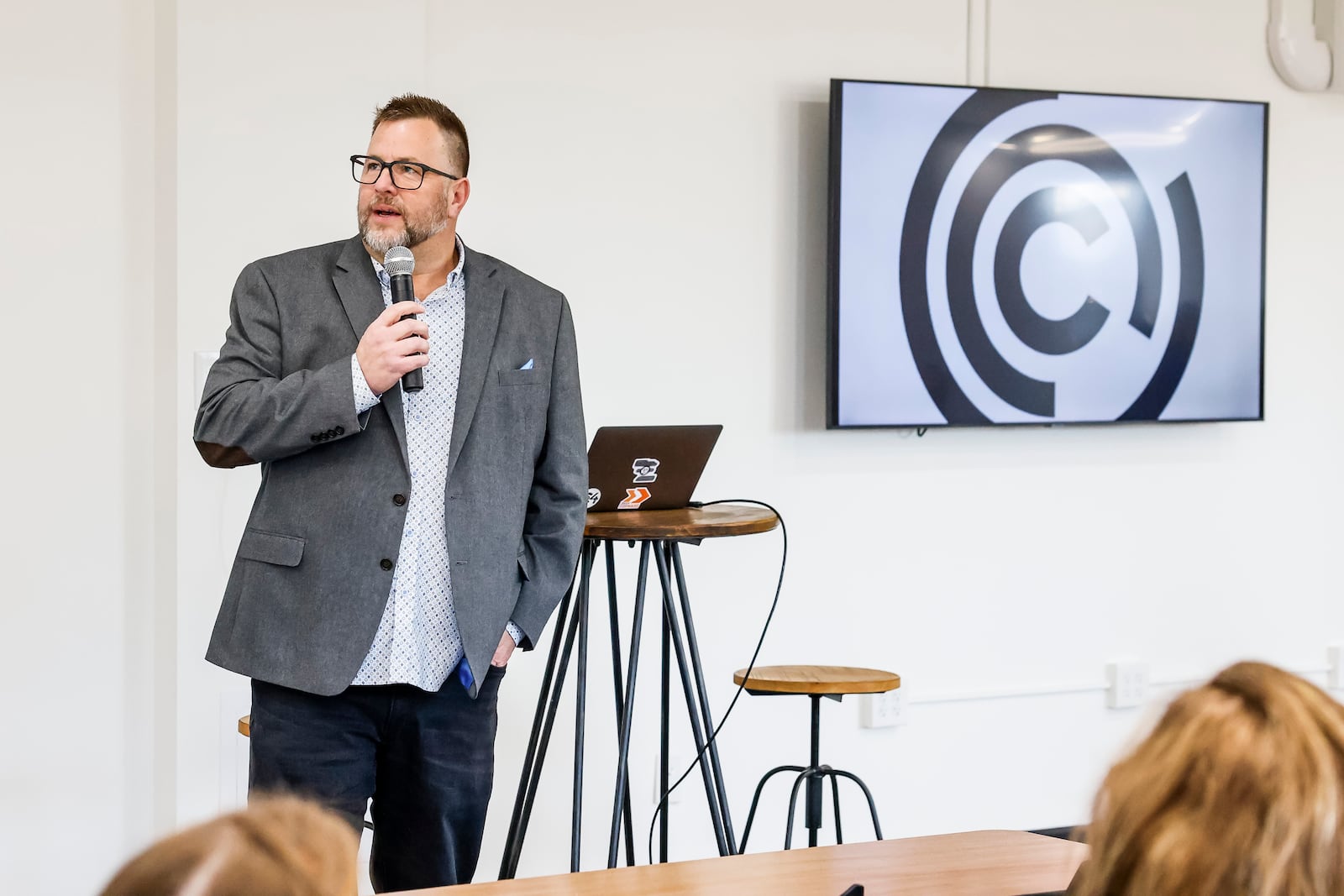 Berachah Church pastor Lamar Ferrell speaks during the opening of their new Compassion City Center Friday, Feb. 23, 2024 on their main campus on Johns Road in Middletown. The new facility has conference rooms, meeting spaces, dining area, kids play area and more. NICK GRAHAM/STAFF