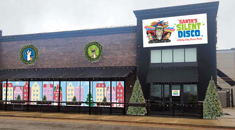 The planned exterior of Santa's Silent Disco at the Mall at Fairfield Commons. CONTRIBUTED