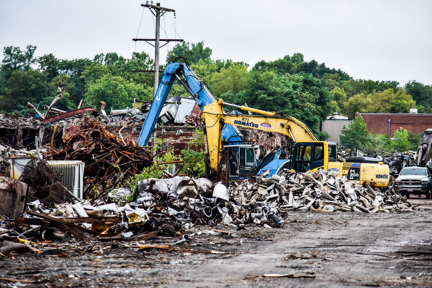 Demolition continues at former Franklin Boxboard building