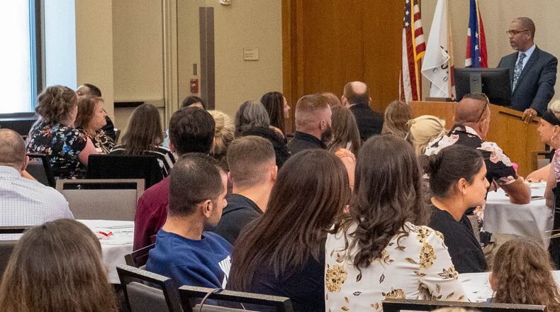 Sinclair Community College Provost Dr. Anthony Ponder welcomes the 2023 CCP graduates. Courtesy of Sinclair Community College.